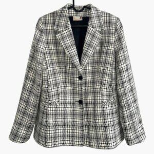 Vintage Violante Black White Check shoulder pad Double breasted blazer 40 Medium